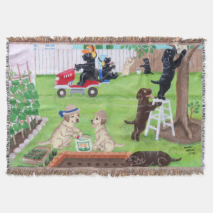 Sunday Fun Labradors schilderen Deken