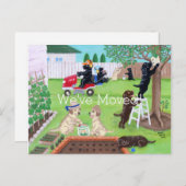 Sunday Fun Labradors Schilderen Nieuw Adres Aankondigingskaart (Voorkant / Achterkant)