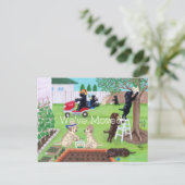 Sunday Fun Labradors Schilderen Nieuw Adres Aankondigingskaart (Staand voorkant)