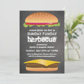 Sunday Funday Chalkboard Barbecue Party Kaart (Staand voorkant)