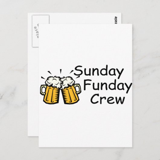 Sunday Funday Crew Beer Briefkaart (Voorkant / Achterkant)