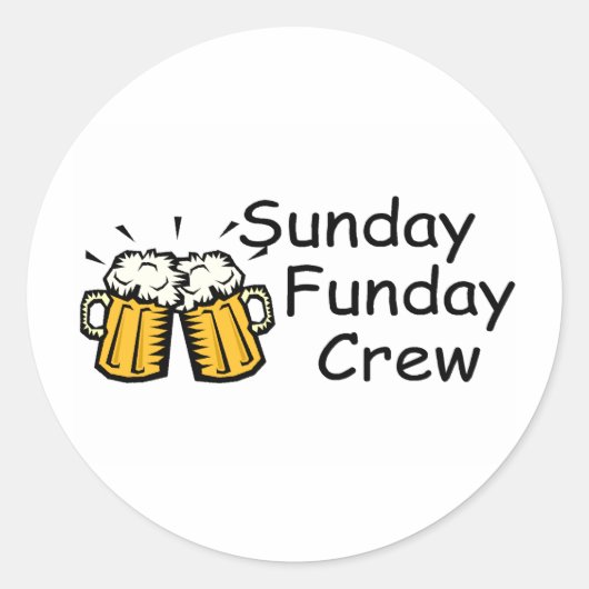 Sunday Funday Crew Beer Ronde Sticker (Voorkant)