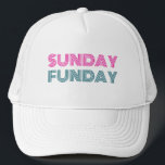 Sunday Funday Funny Personalize Trucker Pet<br><div class="desc">Sunday Funday personalized trucker hat is the perfect accessory for weekend fun,  beach trips,  and summer parties. Add your name or custom text to create a unique hat that shows off your fun personality. A great gift for friends,  vacations,  and sunny days.</div>