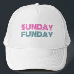 Sunday Funday Funny Personalize Trucker Pet<br><div class="desc">Sunday Funday personalized trucker hat is the perfect accessory for weekend fun,  beach trips,  and summer parties. Add your name or custom text to create a unique hat that shows off your fun personality. A great gift for friends,  vacations,  and sunny days.</div>