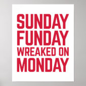 Sunday Funday Funny Quote Poster (Voorkant)