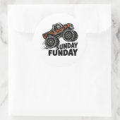 Sunday Funday Gorilla Monster Truck Funny Sticker (Tas)