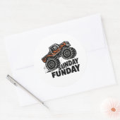 Sunday Funday Gorilla Monster Truck Funny Sticker (Envelop)