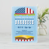 Sunday Funday Patriotic Burger Barbecue Kaart (Staand voorkant)