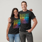 Sunday Funday Rainbow Fade Color Party T-shirt (Unisex)