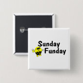 Sunday Funday Vierkante Button 5,1 Cm (Voorkant /achterkant)