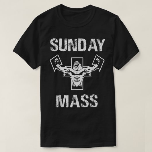 Sunday Mass Jesus Gym Shirt3521 T-shirt (Design voorkant)