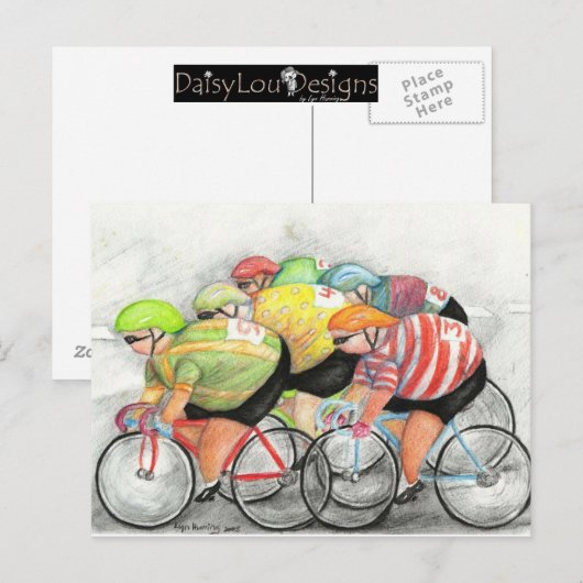 Sunday Ride Briefkaart, door Lyn Hurring Briefkaart (Voorkant / Achterkant)