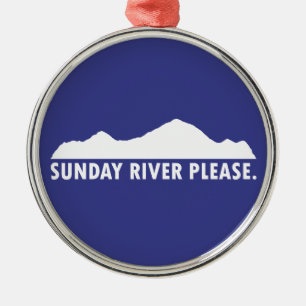 Sunday River Maine Alsjeblieft Metalen Ornament