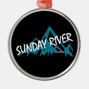 Sunday River Maine Mountains Metalen Ornament