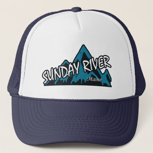 Sunday River Maine Mountains Trucker Pet (Voorkant)