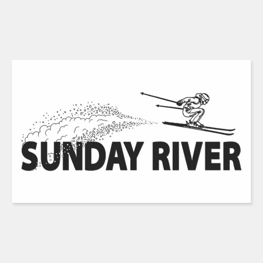 Sunday River Maine Schansspringer Rechthoekige Sticker (Voorkant)