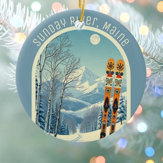 Sunday River Maine ski area souvenir  Keramisch Ornament