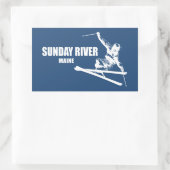 Sunday River Maine Skiër Rechthoekige Sticker (Tas)