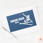 Sunday River Maine Skiër Rechthoekige Sticker (Envelop)
