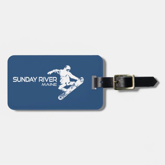 Sunday River Maine Snowboarder Bagagelabel (Voorkant horizontaal)
