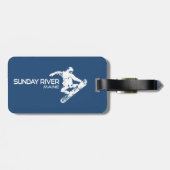 Sunday River Maine Snowboarder Bagagelabel (Achterkant horizontaal)