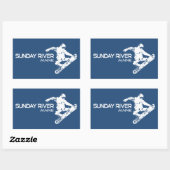 Sunday River Maine Snowboarder Rechthoekige Sticker (Vel)