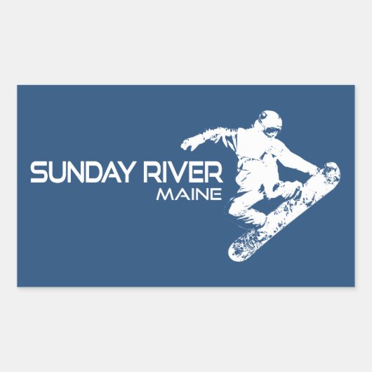 Sunday River Maine Snowboarder Rechthoekige Sticker (Voorkant)