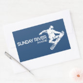 Sunday River Maine Snowboarder Rechthoekige Sticker (Envelop)