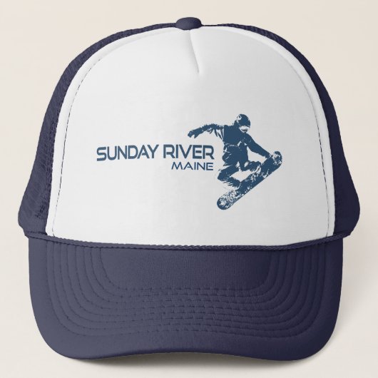 Sunday River Maine Snowboarder Trucker Pet (Voorkant)