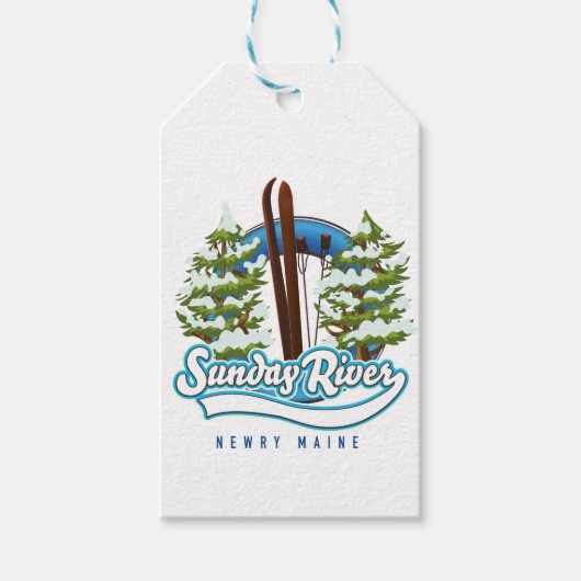 Sunday River Newry Maine ski logo Cadeaulabel (Voorkant)