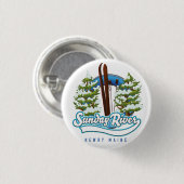 Sunday River Newry Maine ski logo Ronde Button 3,2 Cm (Voorkant /achterkant)