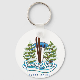 Sunday River Newry Maine ski logo Sleutelhanger