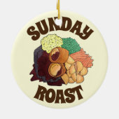 Sunday Roast Dinner British UK Food Medium Potates Keramisch Ornament (Achterkant)