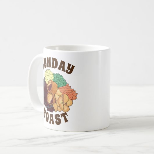 Sunday Roast Dinner British UK Food Medium Potates Koffiemok (Voorkant links)