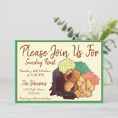 Sunday Roast Dinner Party UK British Food Kaart (Staand voorkant)