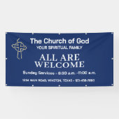 Sunday Service Church Banner With Your Logo (Horizontaal)
