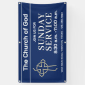 Sunday Service Church Banner With Your Logo (Verticaal)