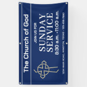 Sunday Service Church Banner With Your Logo (Verticaal)