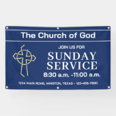 Sunday Service Church Banner With Your Logo (Horizontaal)