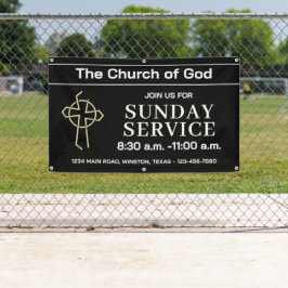 Sunday Service Church Banner With Your Logo