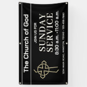 Sunday Service Church Banner With Your Logo (Verticaal)