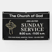 Sunday Service Church Banner With Your Logo (Horizontaal)