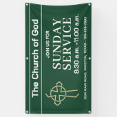 Sunday Service Church Banner With Your Logo (Verticaal)