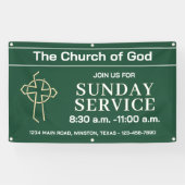 Sunday Service Church Banner With Your Logo (Horizontaal)