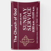 Sunday Service Church Banner With Your Logo (Verticaal)