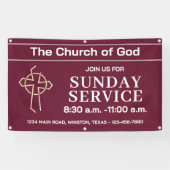 Sunday Service Church Banner With Your Logo (Horizontaal)