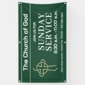 Sunday Service Church Banner With Your Logo (Verticaal)