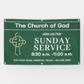Sunday Service Church Banner With Your Logo (Horizontaal)