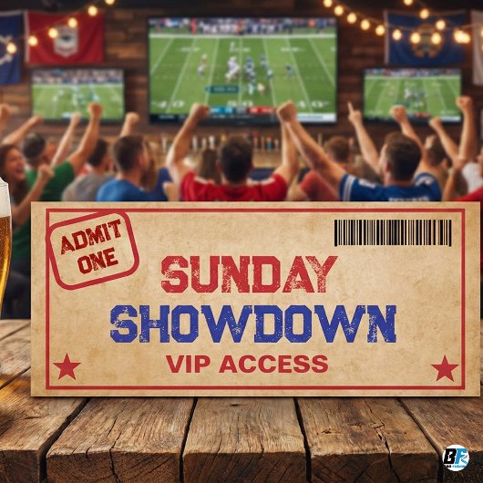 Sunday Showdown VIP Football Party Ticket Kaart
