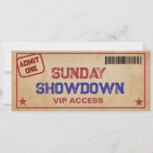 Sunday Showdown VIP Football Party Ticket Kaart (Voorkant)